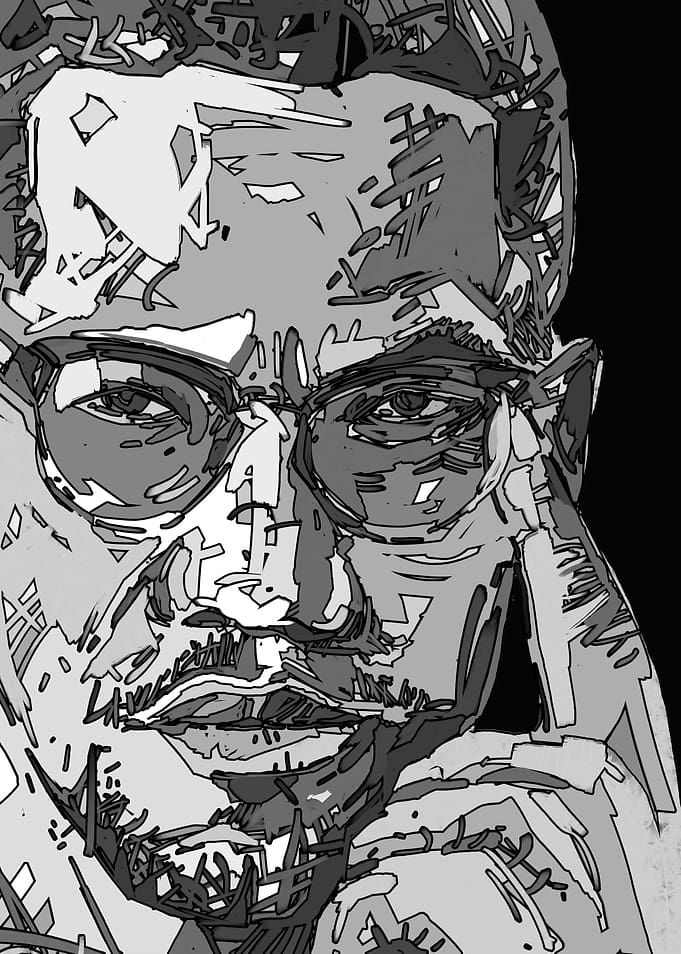 malcolm x portrait 2
