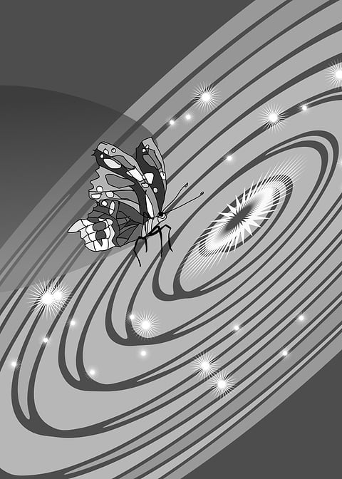 butterfly in space