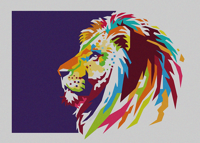 Lion Head colorful