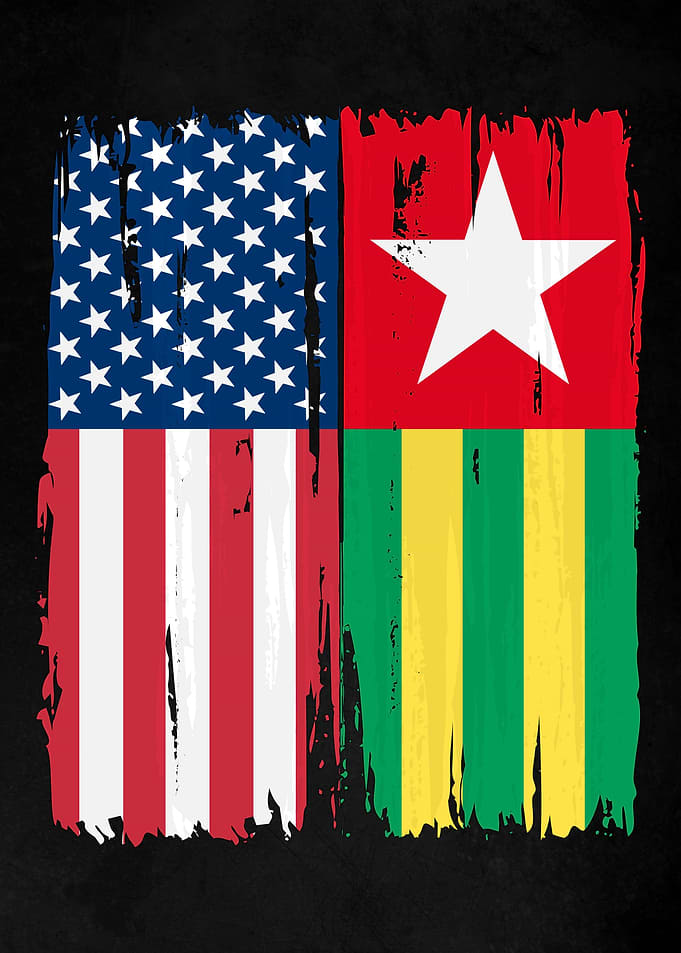 USA Togo Split Flag