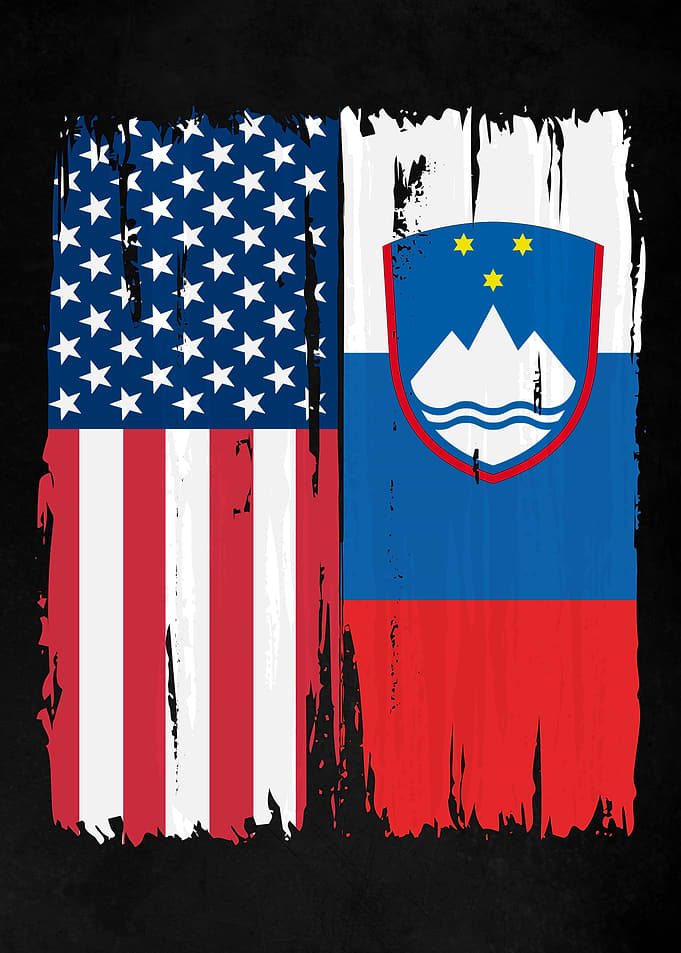 USA Slovenia Split Flag