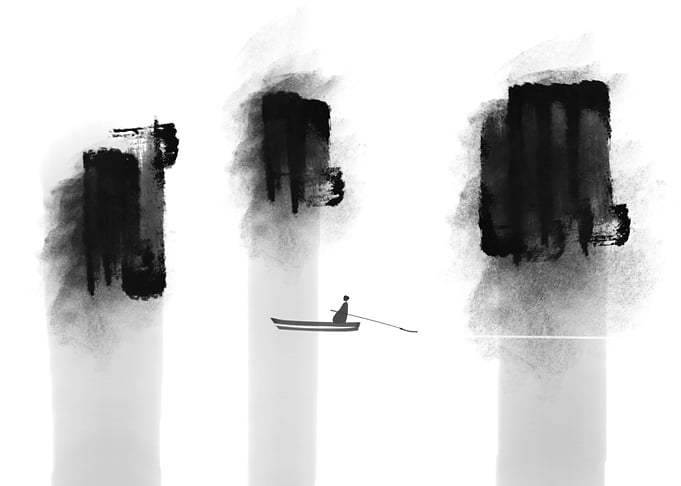 A man on a boat on lake