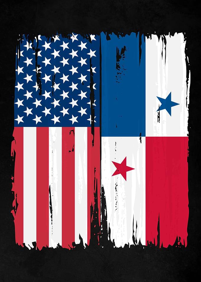 USA Panama Split Flag