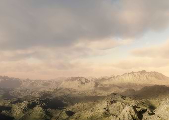Clouds over mountains