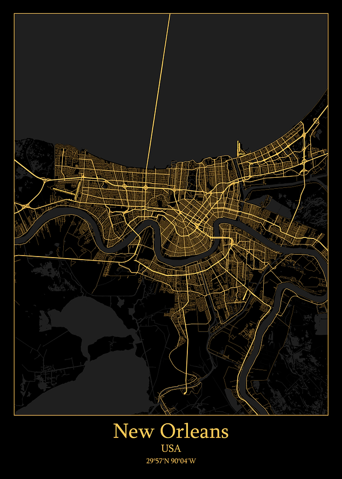 New Orleans USA map