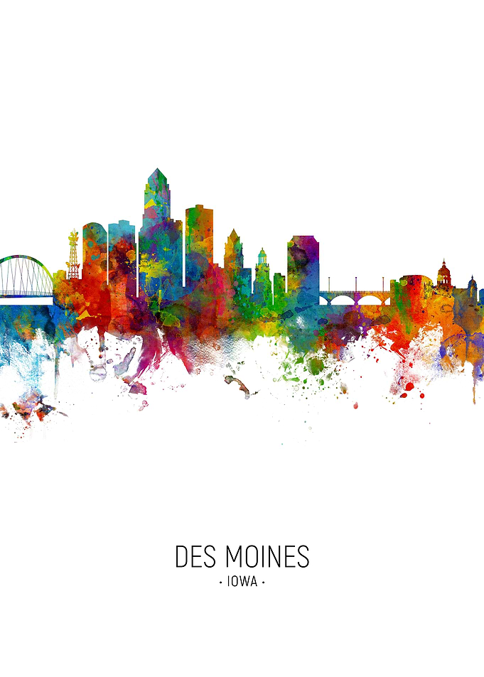 Des Moines Iowa Skyline