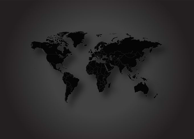 World map black color
