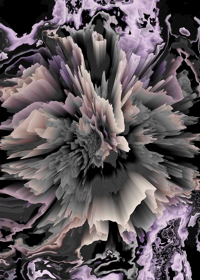 marble glitchy flower