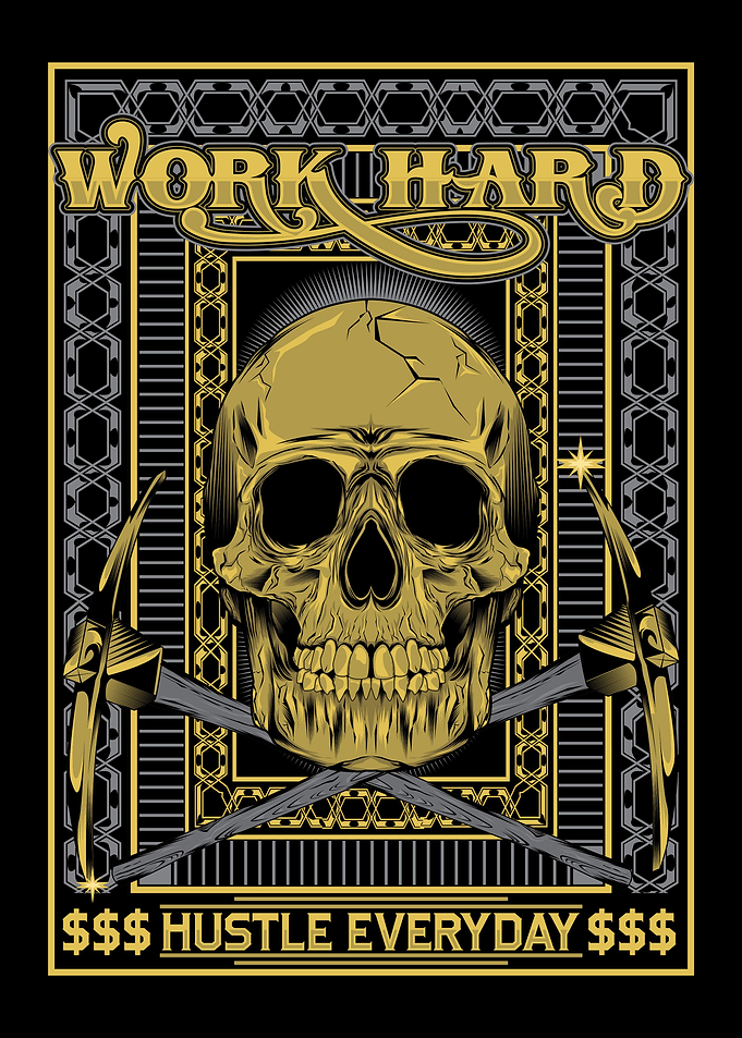 Work Hard Skull