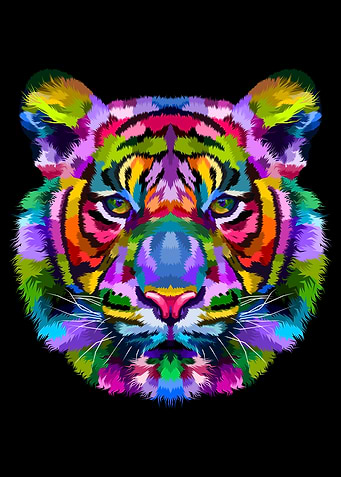 Tiger head on wpap style