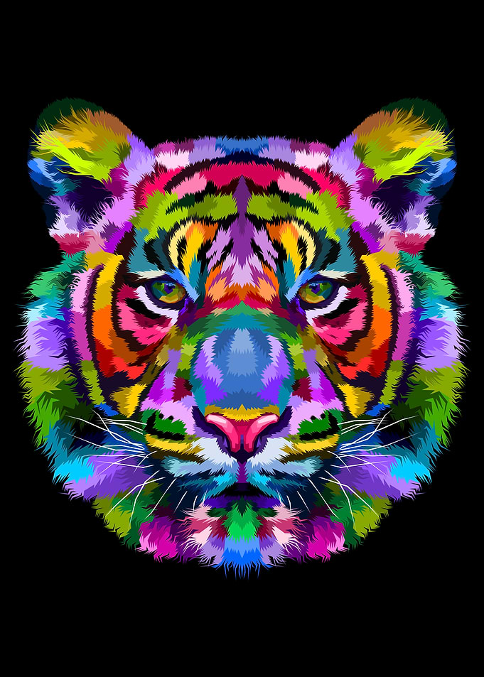 Tiger head on wpap style