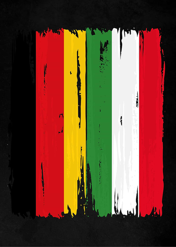 Germany Italy Split Flag