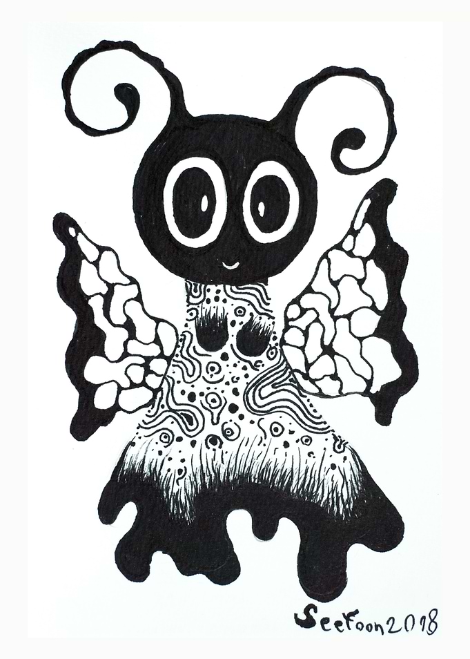 butterfly black and white