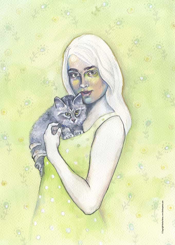 Girl with cat
