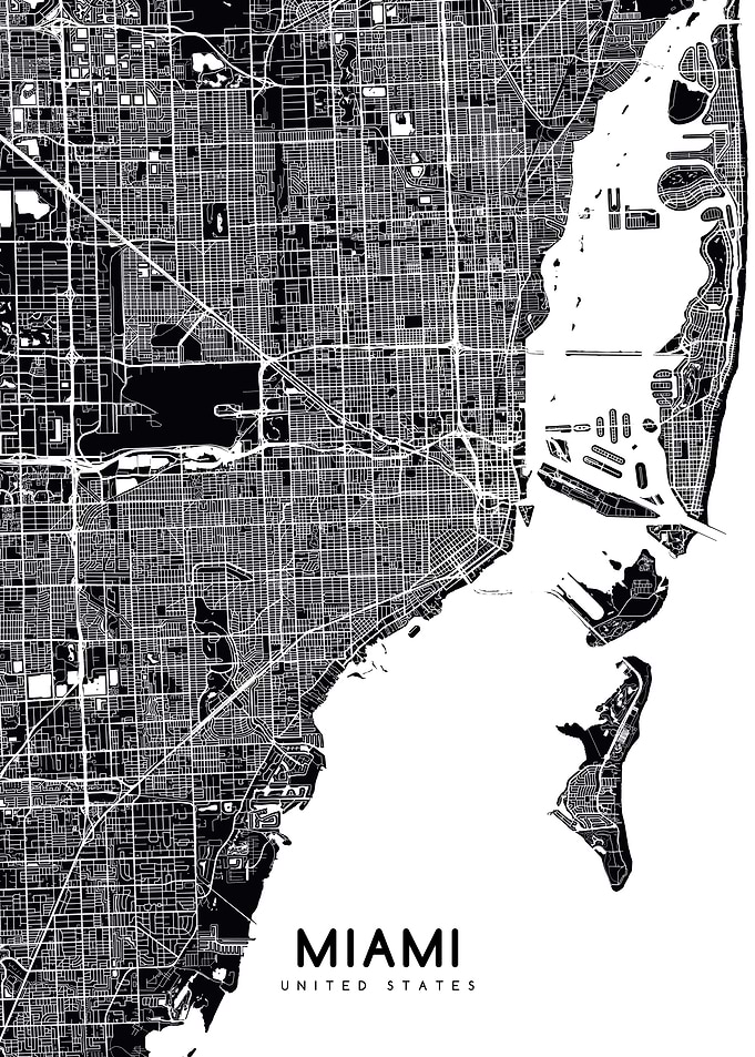 Miami map black