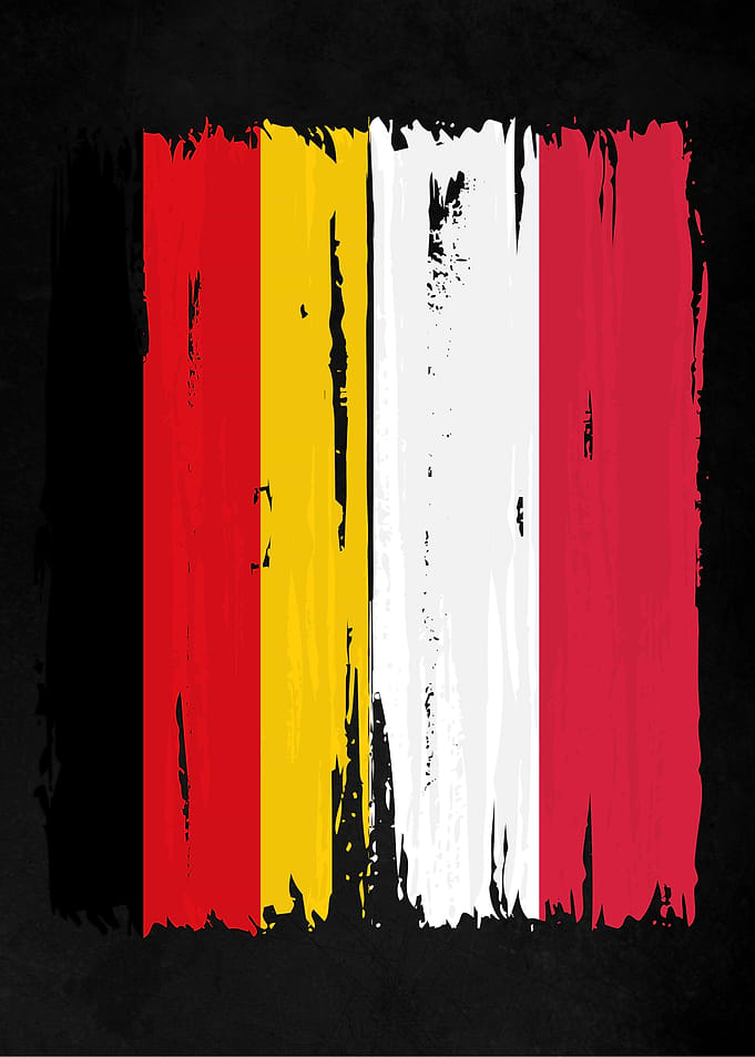 Germany Poland Split Flag