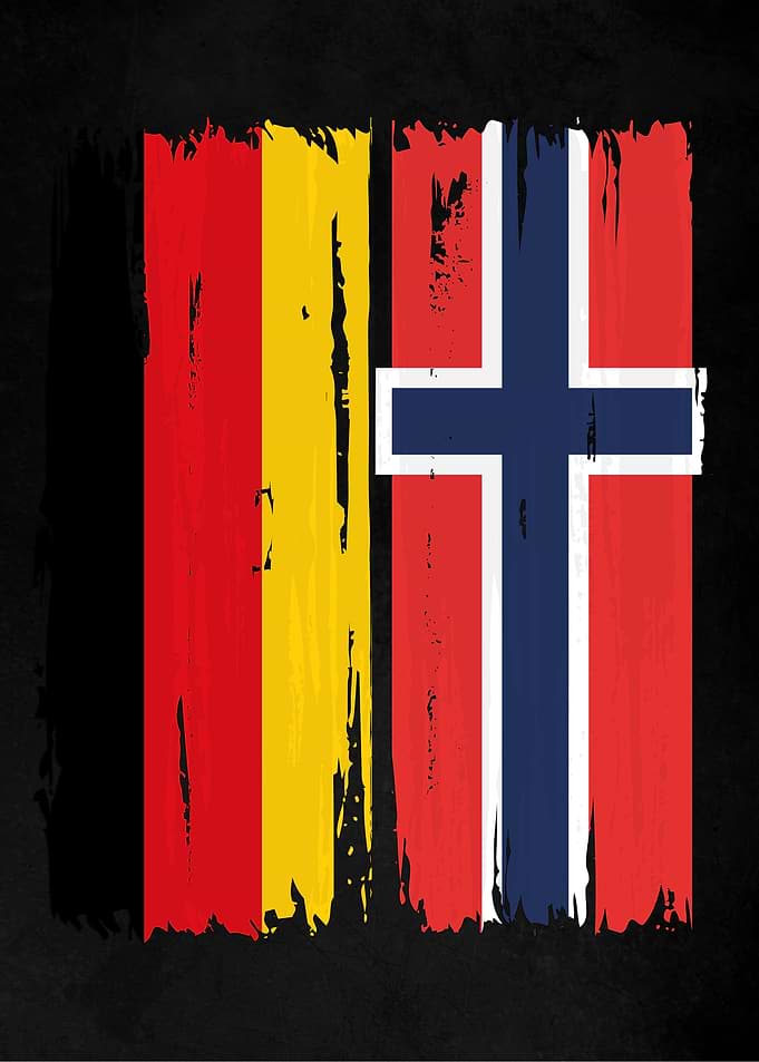 Germany Norway Split Flag
