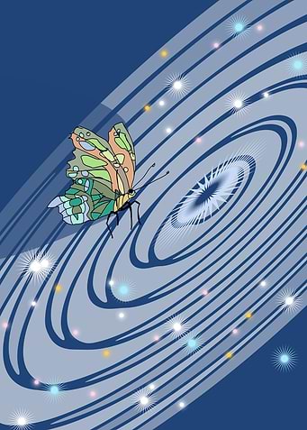 butterfly in space