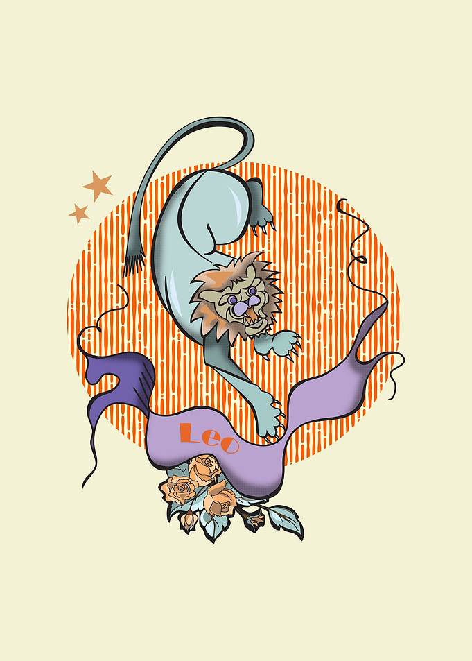 Leo zodiac in tattoo