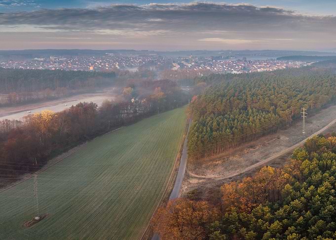 Autumn drone landscape