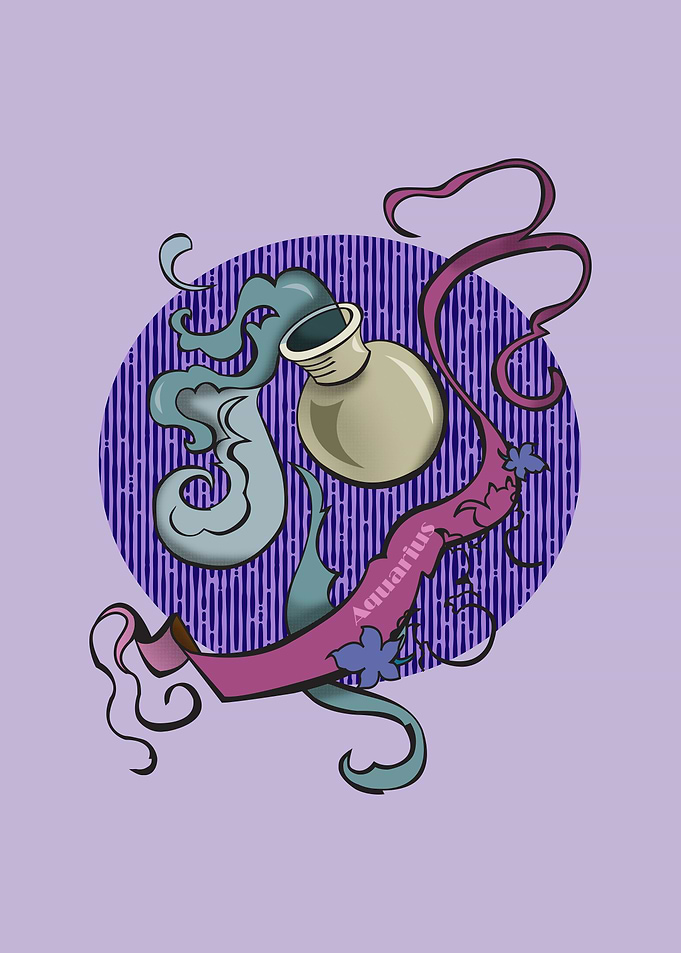 Aquarius zodiac in tattoo