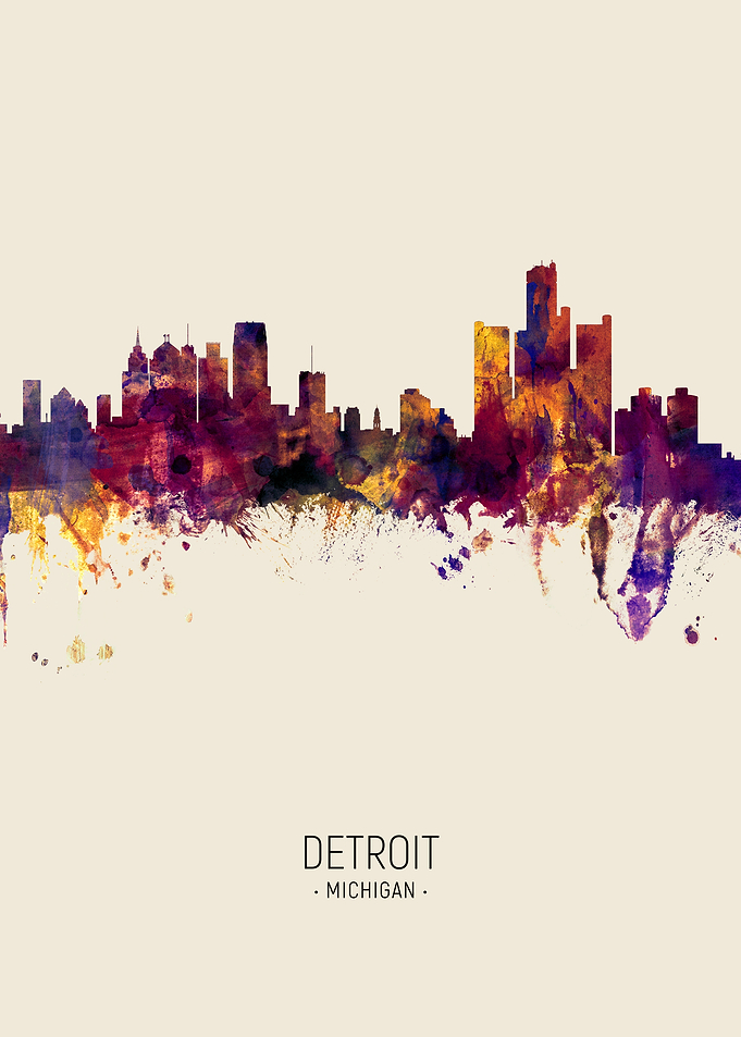 Detroit Michigan Skyline