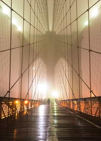 Brooklyn Bridge in Fog