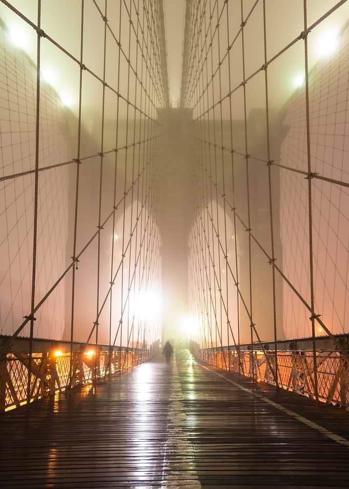 Brooklyn Bridge in Fog