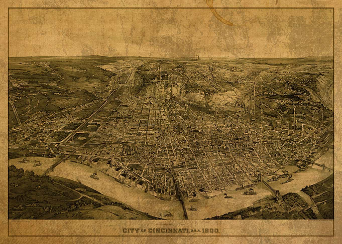Cincinnati Ohio Map 1900