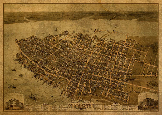 Charleston SC Map 1872