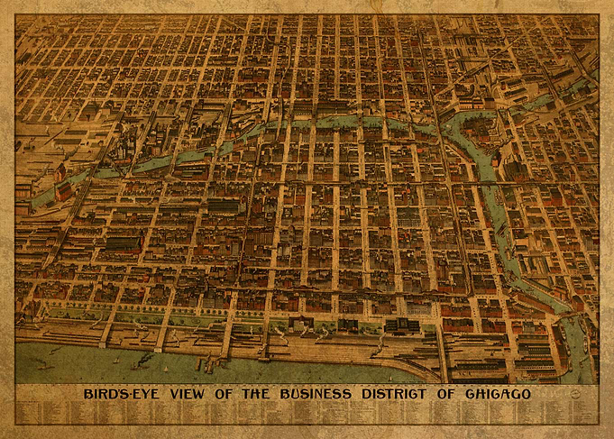 Chicago Business Map 1898