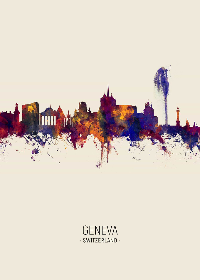 Geneva Switzerland Skyline