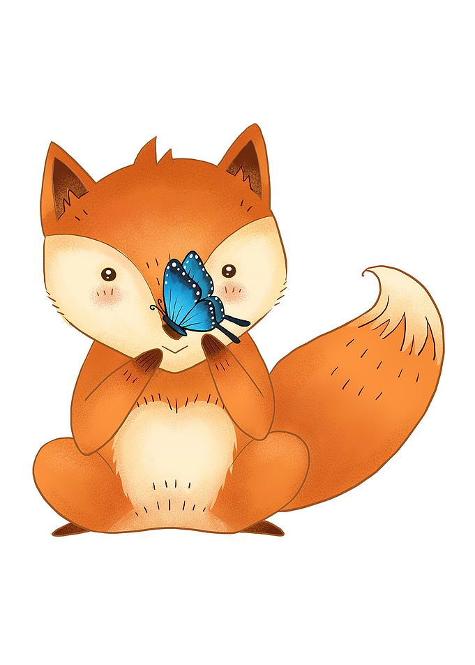 Fox with Butterfly
