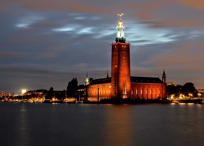 Stockholm city hall yellow