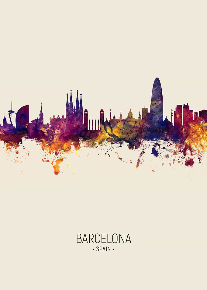 Barcelona Spain Skyline