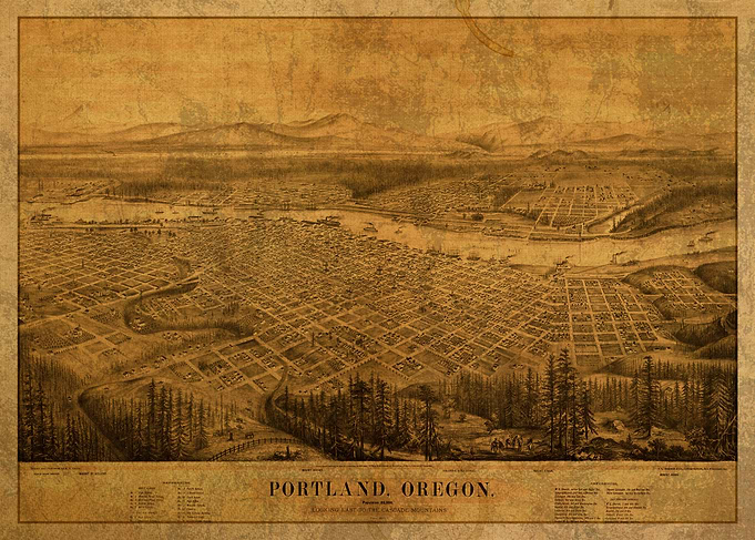 Portland Oregon Map 1879