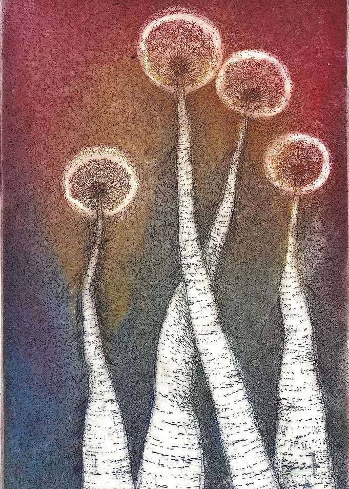 Red Blue Sad Dandelions