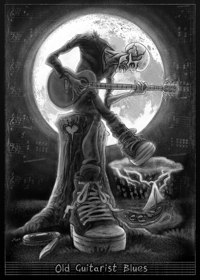 Old Guitarist Broken Heart