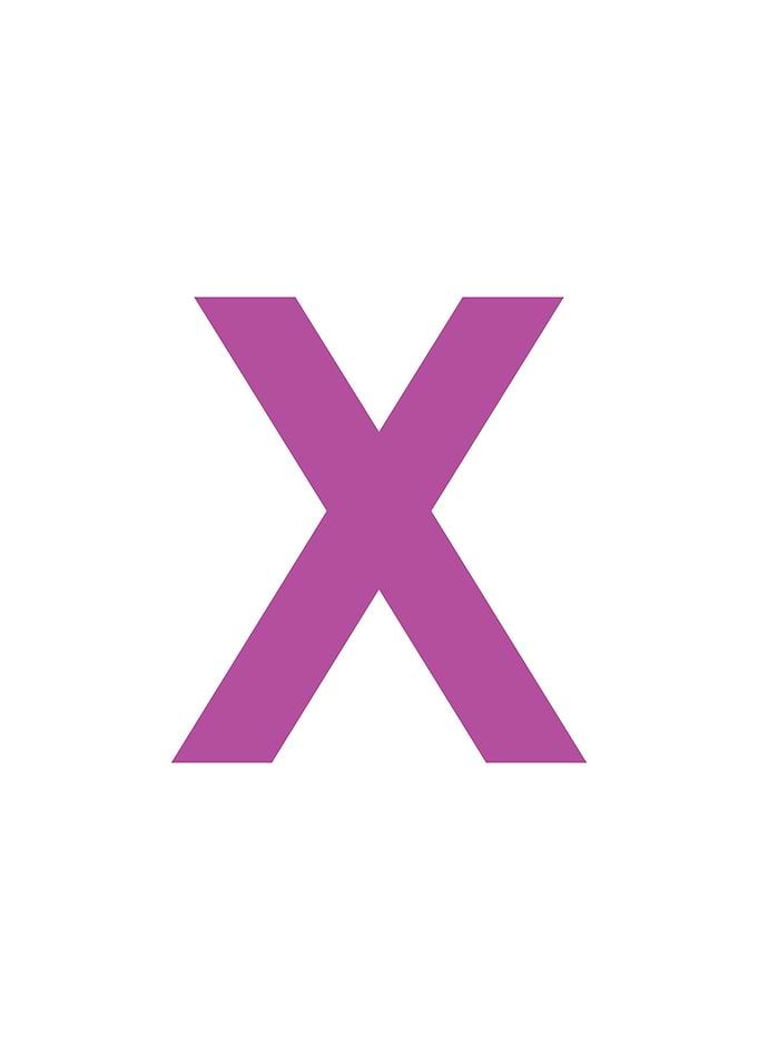 Purple Letter X
