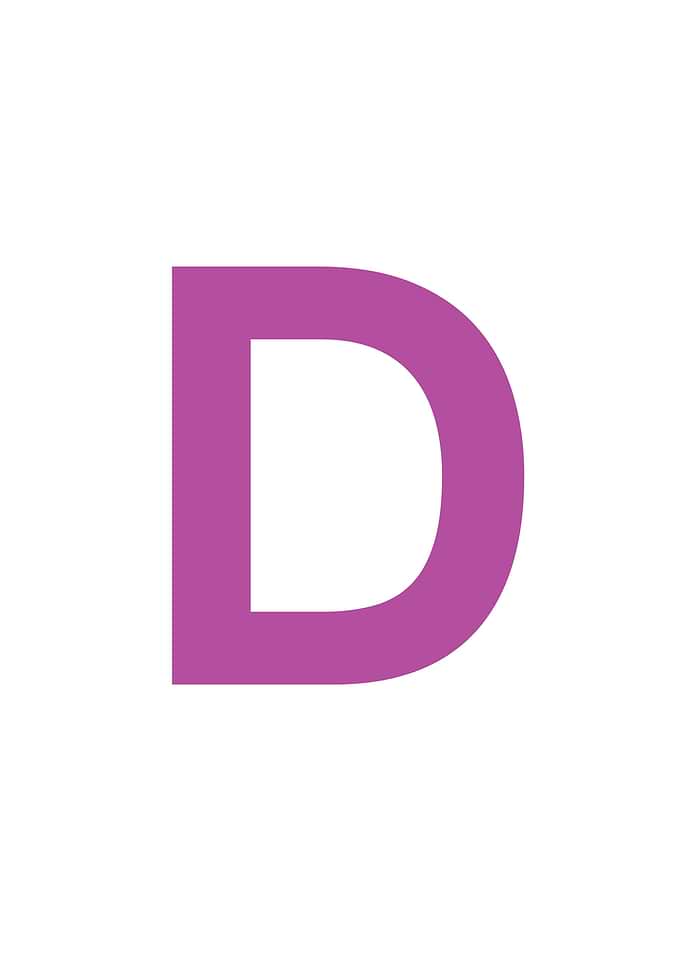 Purple Letter D