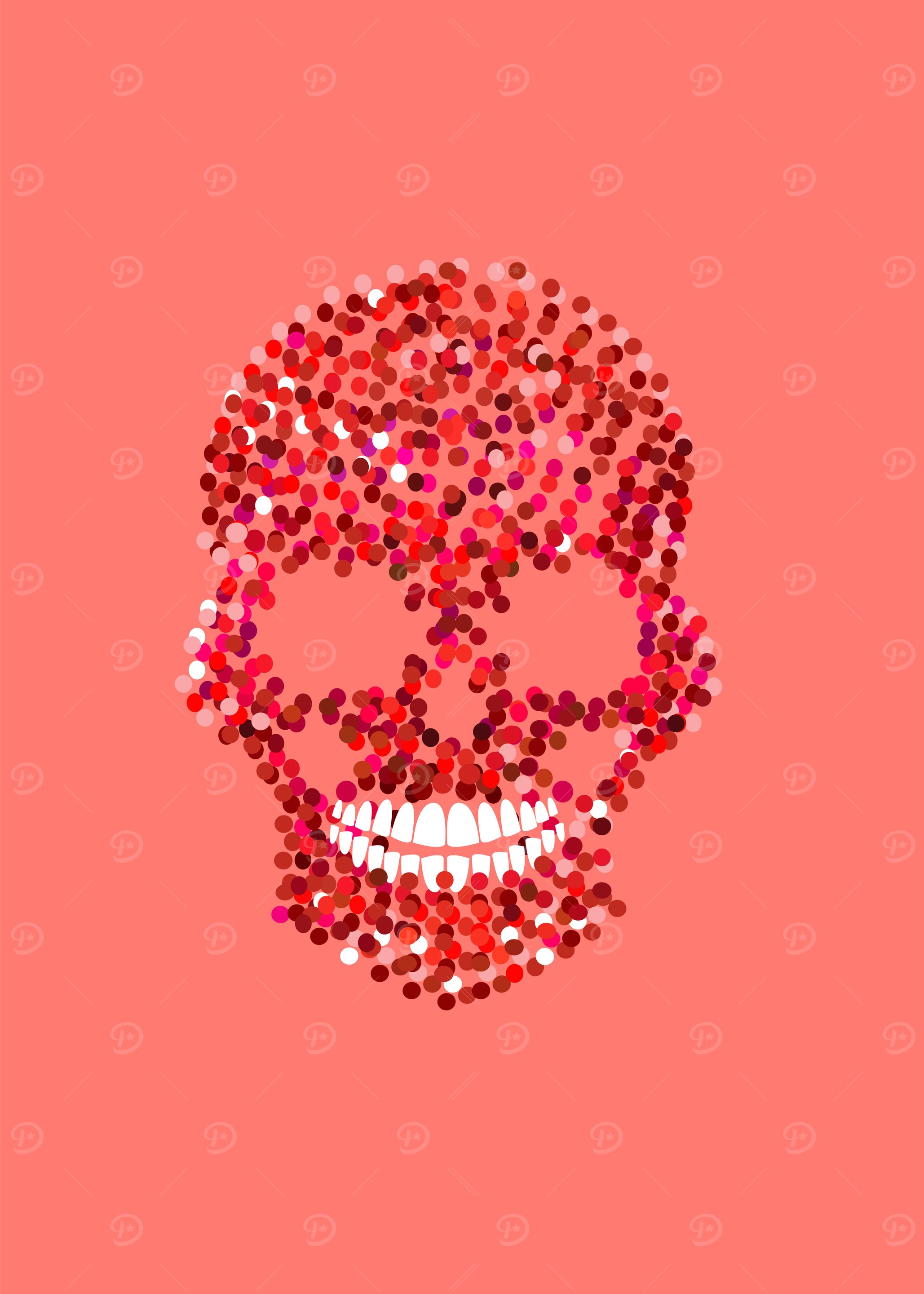 Romantic skull icon