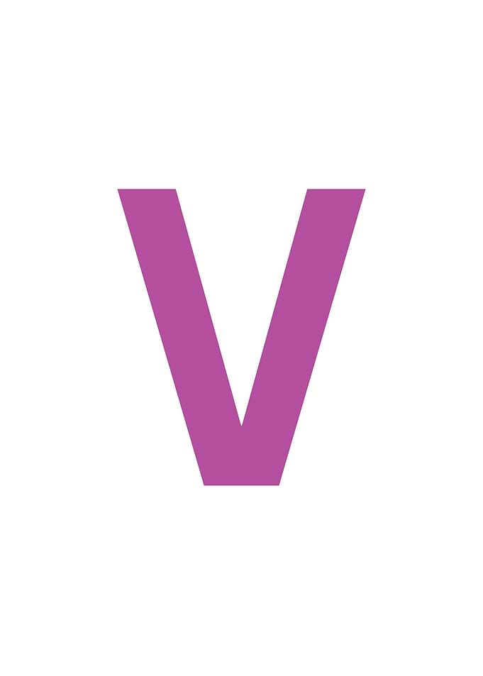 Purple Letter V