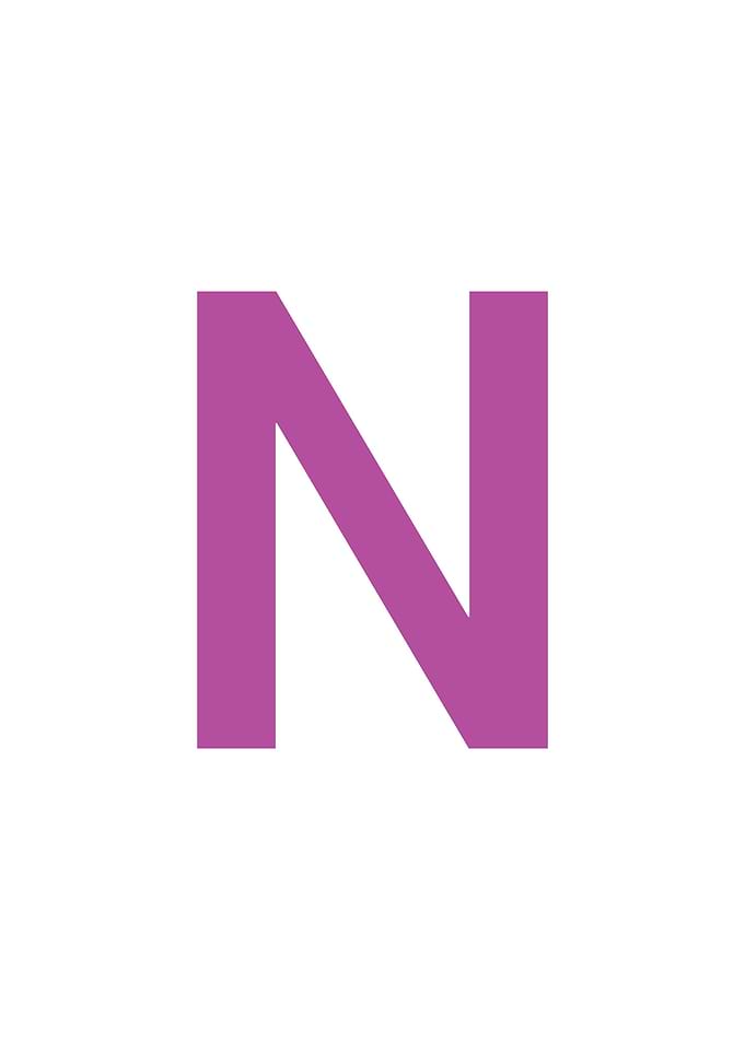 Purple Letter N