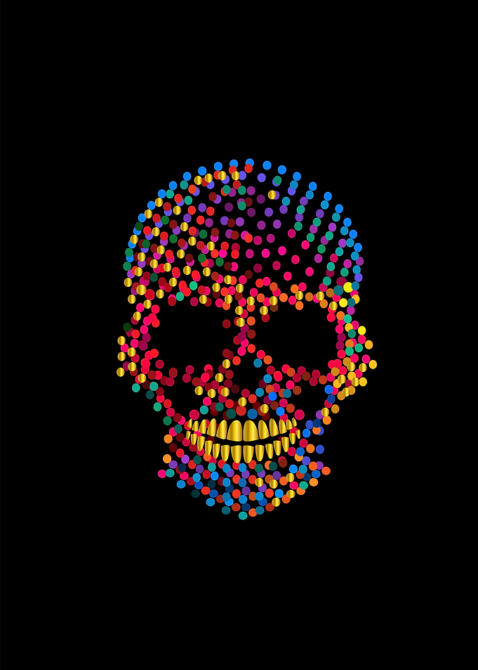 Vivid colors skull icon