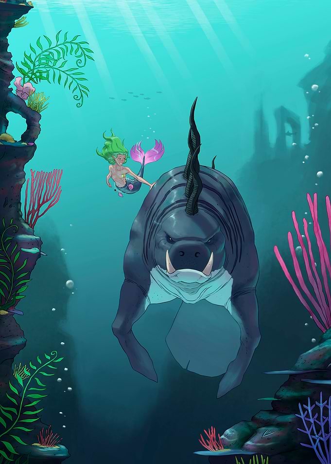 Mermaid and Sea Creature