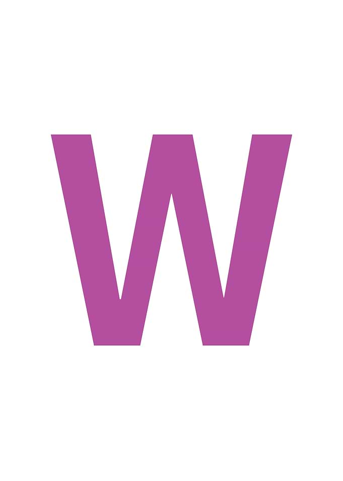 Purple Letter W