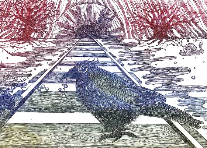Bird Waiting for a Train