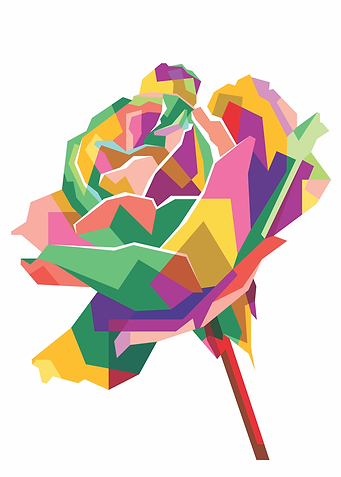 Colorful Rose Flower