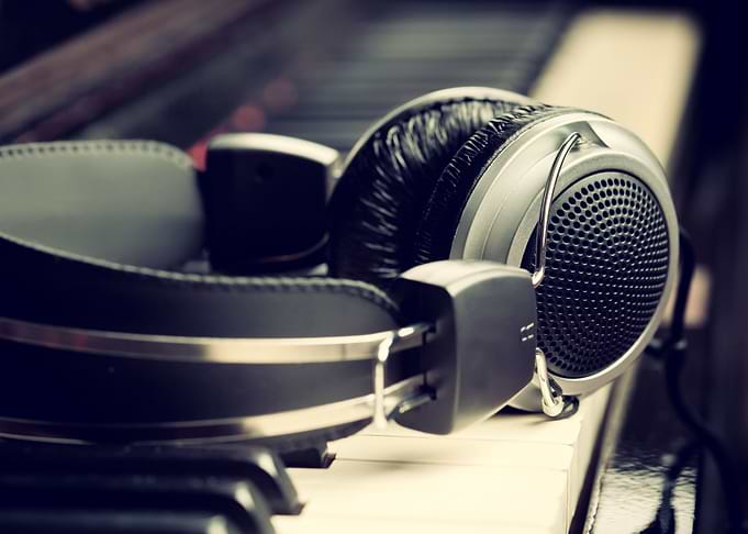 Headphones on the piano
