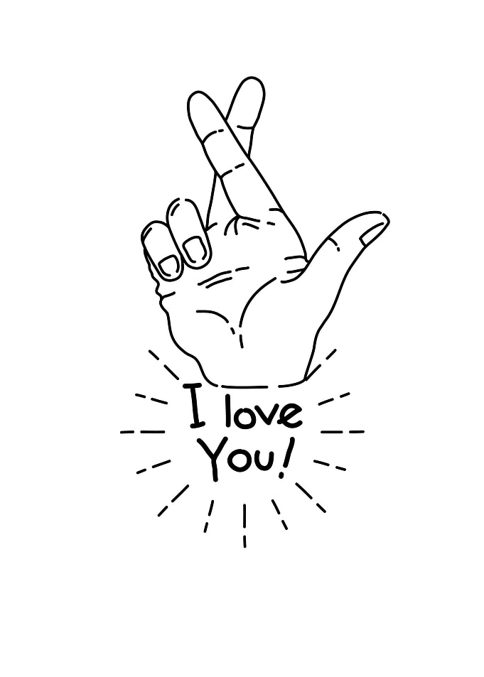 I love you fingers crossed